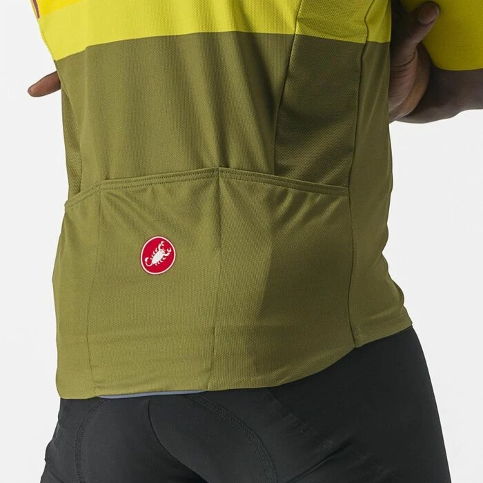 Maillot Manche Courte Castelli A Blocco Homme Jaune/Vert 2023 5 Maillot Manche Courte Castelli A Blocco Homme Jaune/Vert 2023 – Image 3