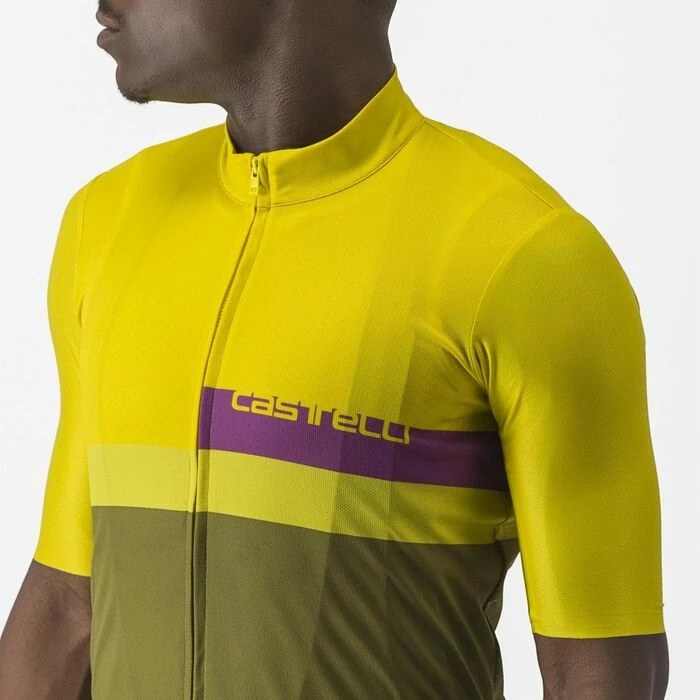 Maillot Manche Courte Castelli A Blocco Homme Jaune/Vert 2023 6 Maillot Manche Courte Castelli A Blocco Homme Jaune/Vert 2023 – Image 4