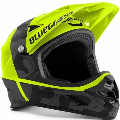 Casque Intégral Bluegrass Intox Noir / Jaune Fluo Mat -Vélos Urbains Soldes Magasin intox fluo jaune black camo matt 1 700x700 1